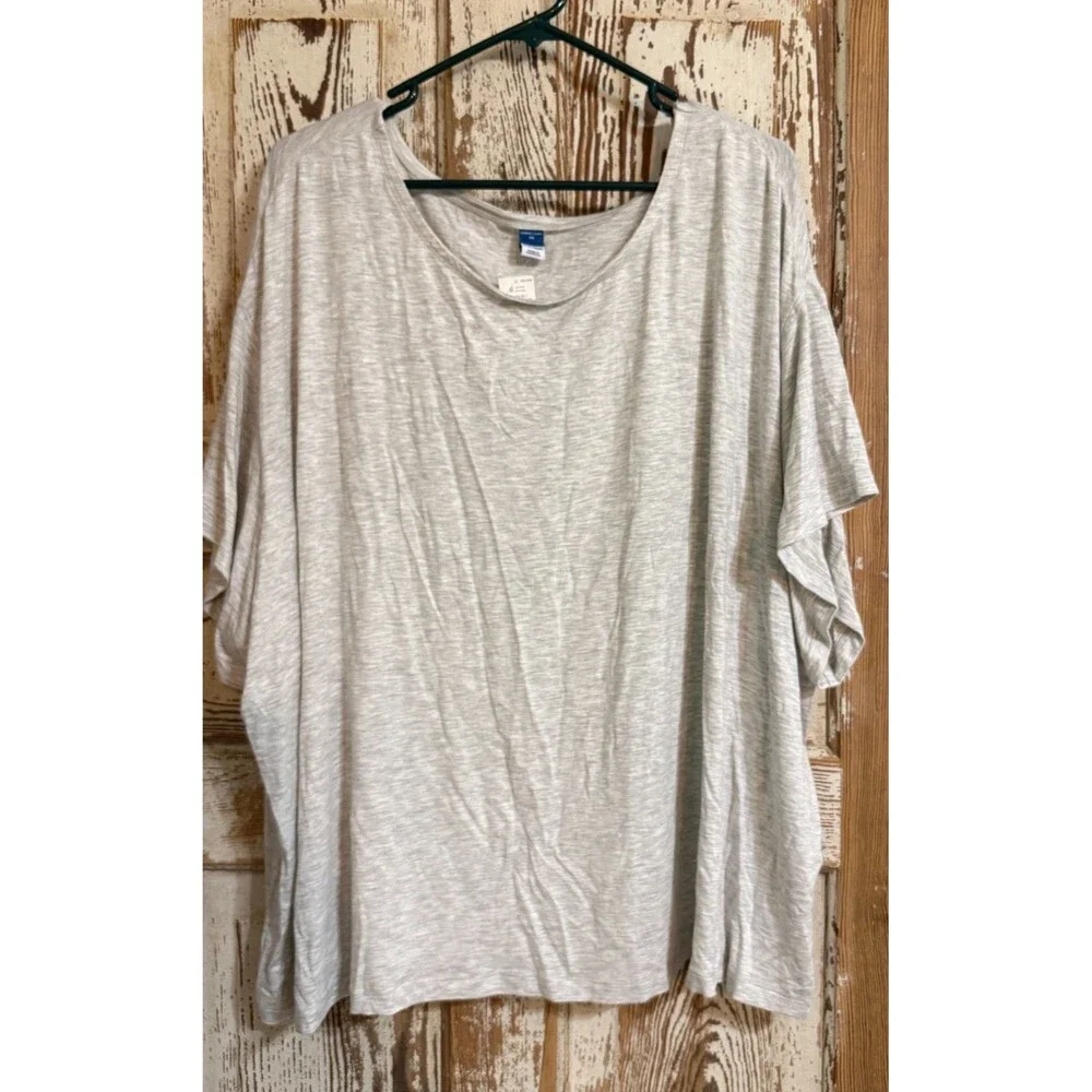 Old Navy Loose Sunday Sleep Modal Ultra-Soft Pajama Top - Lt Heather Gray - 4X